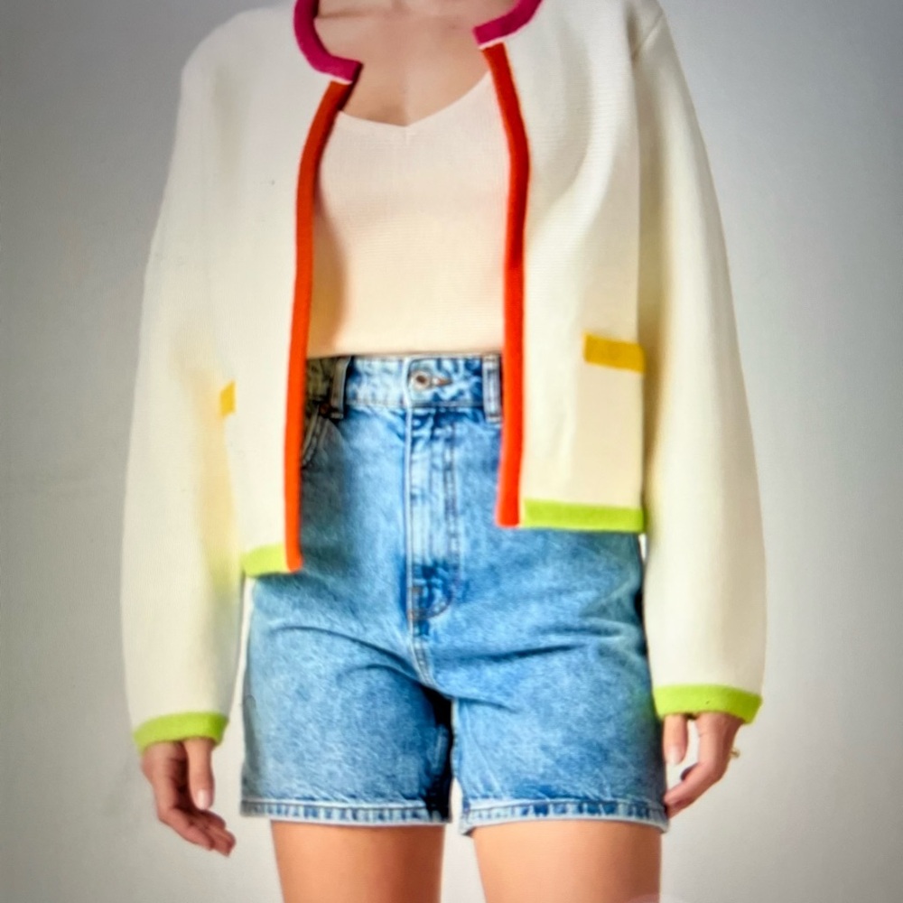 English Factory Colorful Trim Cardigan